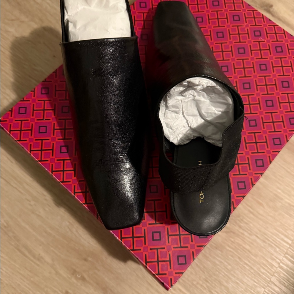 Tory Burch Elasticated Slingback Mules in Perfect Black - Picture 3 of 10